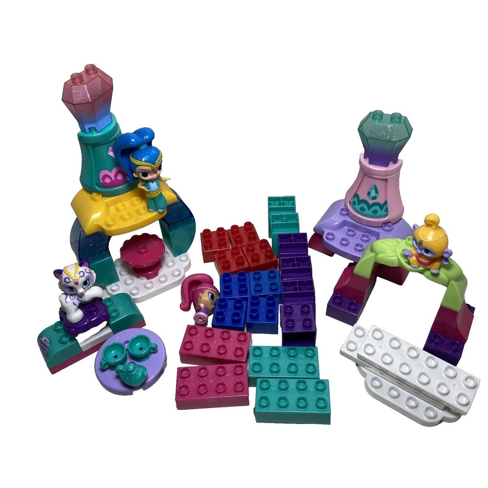 Mega Bloks Shimmer and Shine DXH13 Cupcake Palace Set w/ Shine Figure & Extras